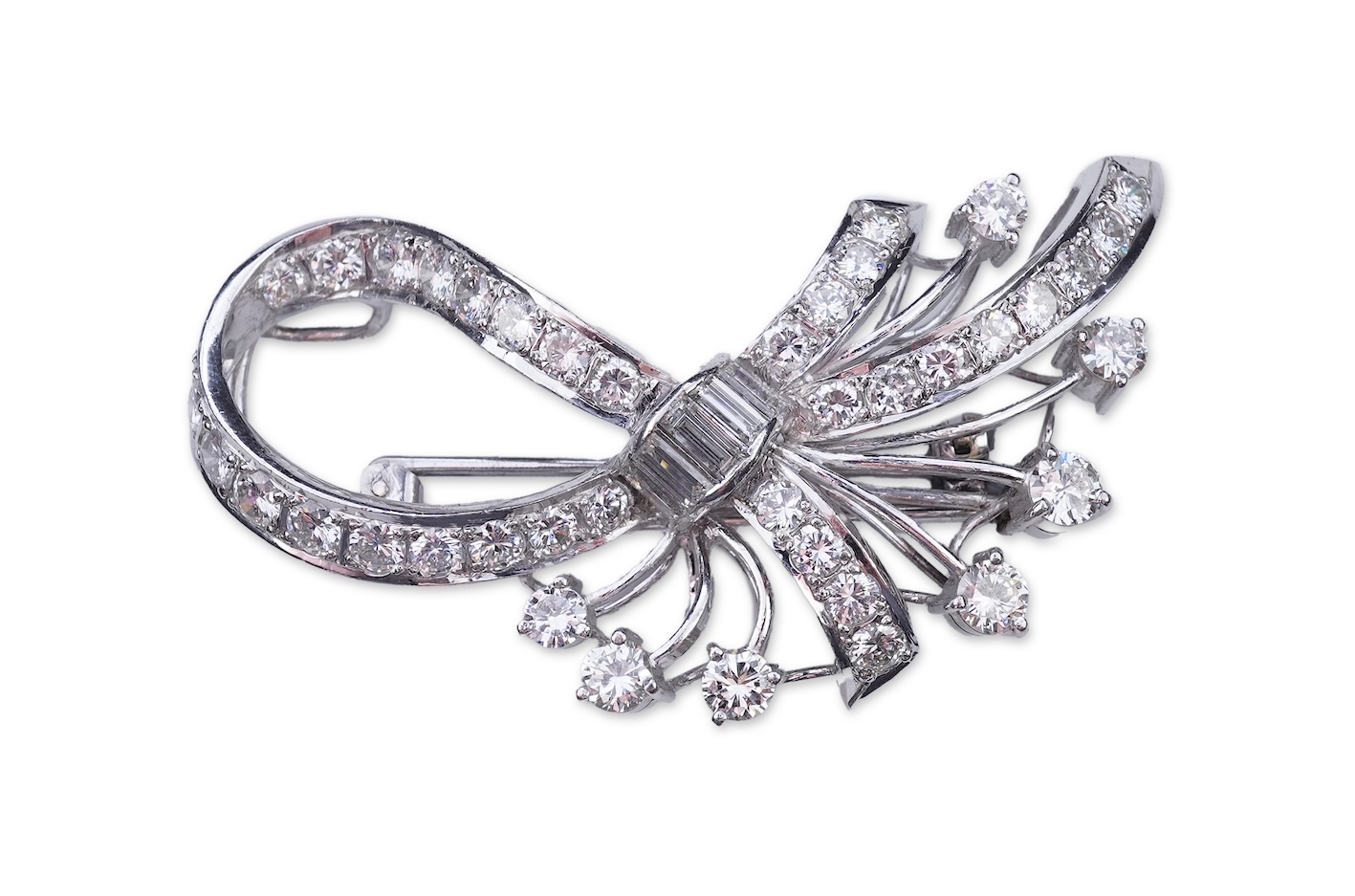 A diamond brooch, mid 20th century